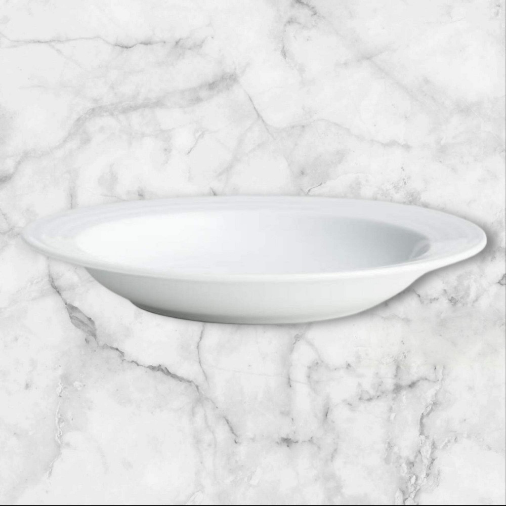 Crate & Barrel Roulette White Low Bowls | Set of 4 | Excellent Condition