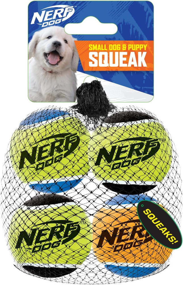 Tennis Ball Dog Toys with Interactive Squeaker, Lightweight, Durable and Water R