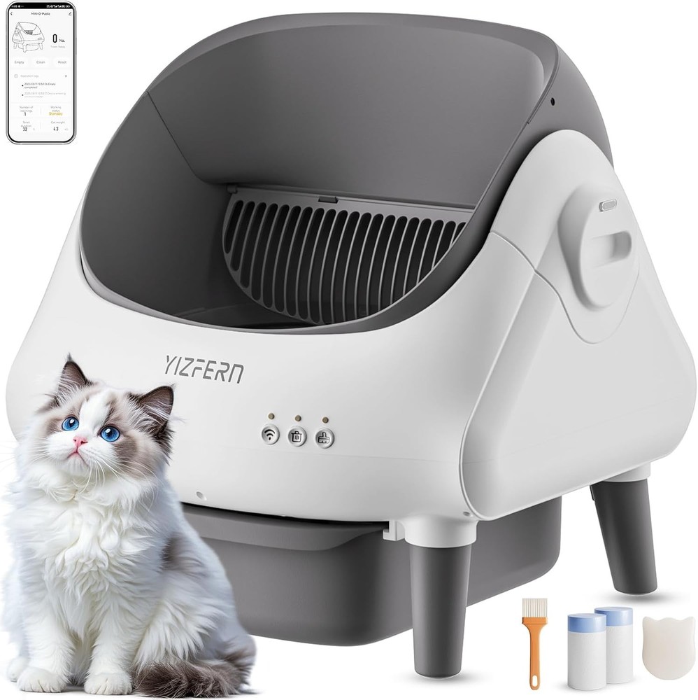 🔥Automatic Self-Cleaning Cat Litter Box, App Control, Open Top, Odor Control
