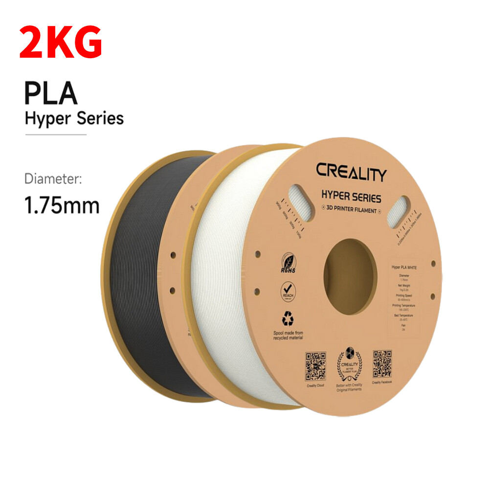 Creality 2 Pack Hyper PLA 3D Printing Filament 1.75mm Bundle 2KG for 3D Printer