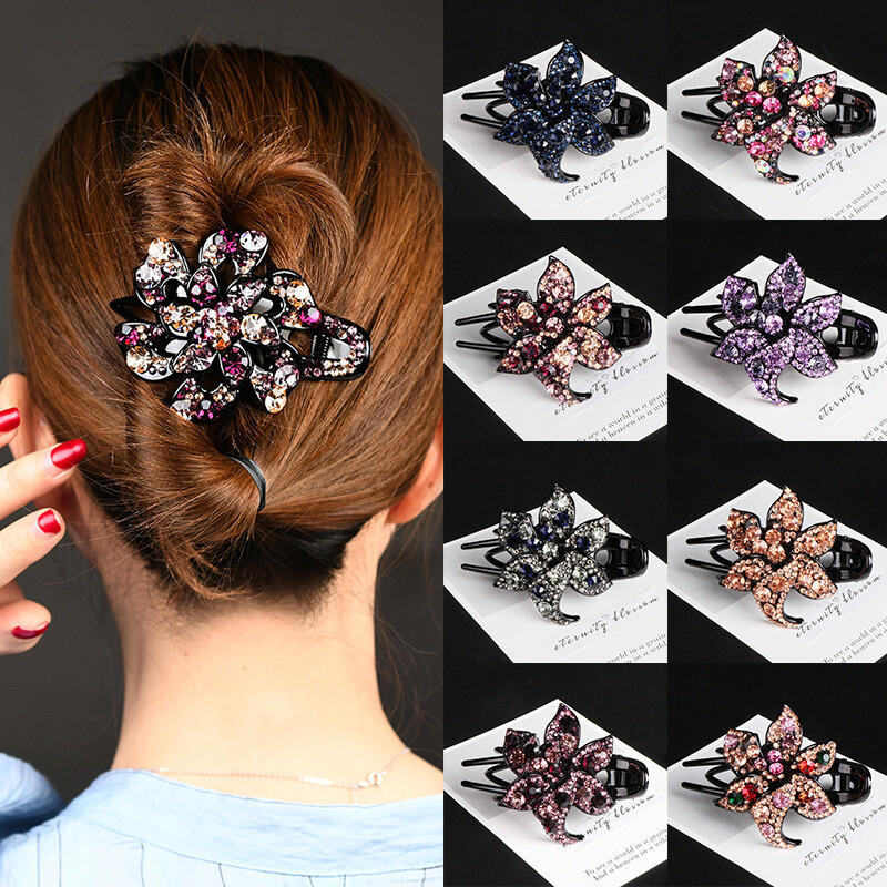 Hair Accessories Geometric Crystal Barrettes Ponytail Hair Clip Handmade