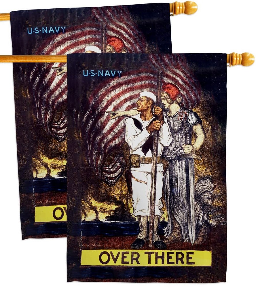 USBrotherhood Over There House Flag 2 pcs Pack Armed Forces Navy USN Seabee U...