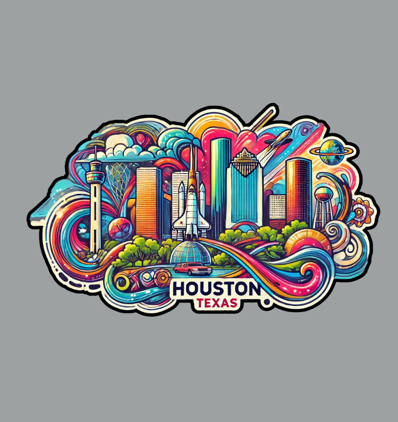 Houston Texas Souvenir Fridge Magnet for Travel Memories