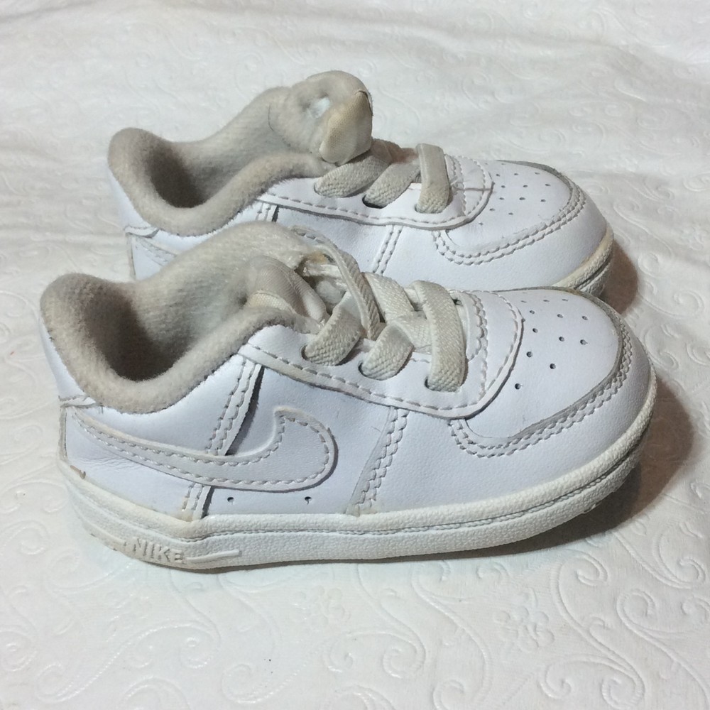 Nike Air Force 1 3C Infant Baby Toddler Crib Shoes Triple White CK2201-100