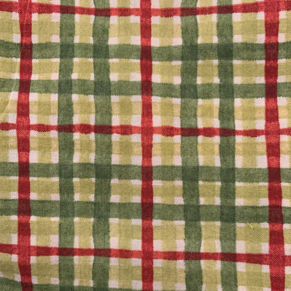 Susan Winget CP39699 Mix N Match Plaid Green Red White 2 yards Fabric Christmas