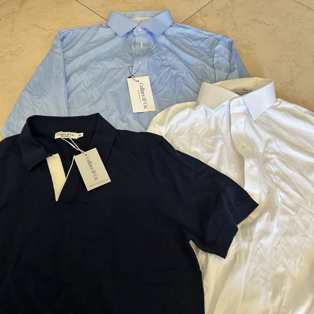 Collars & Co Shirt Mens Size Medium Sz M Lot of 3 Dress Collar Polo