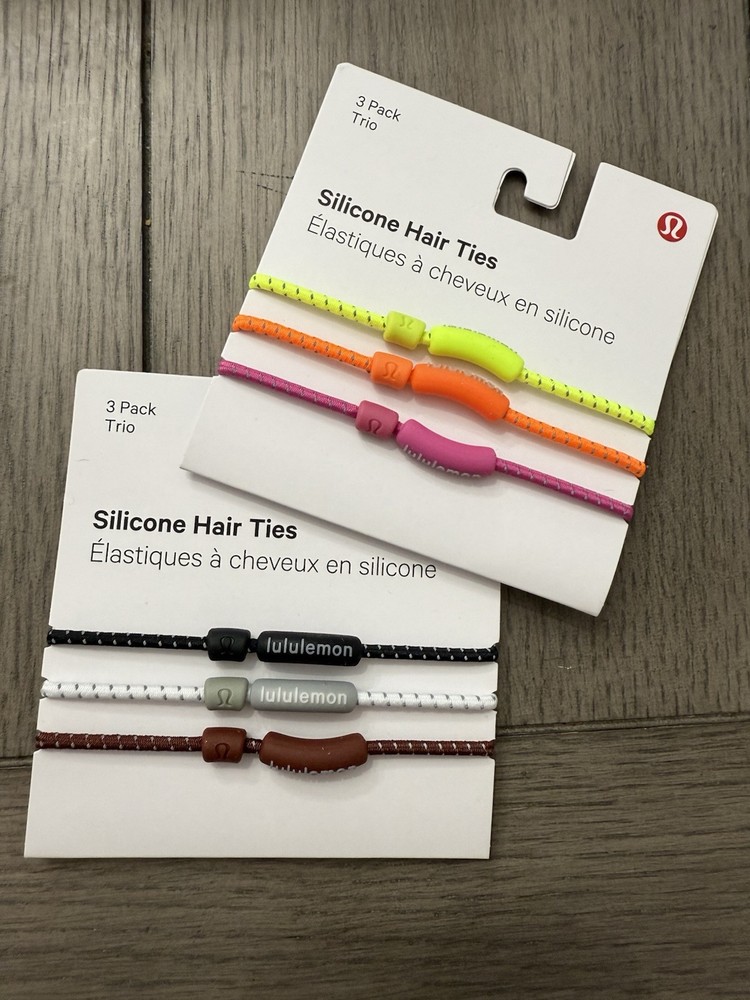 Lululemon 2-Pack Silicone Hair Ties Multicolor 6pc NWT