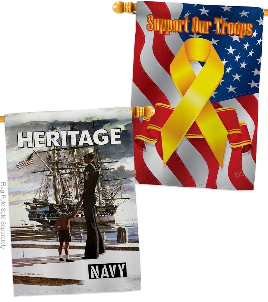 USBrotherhood Heritage US House Flag Pack Armed Forces Navy USN Seabee United...