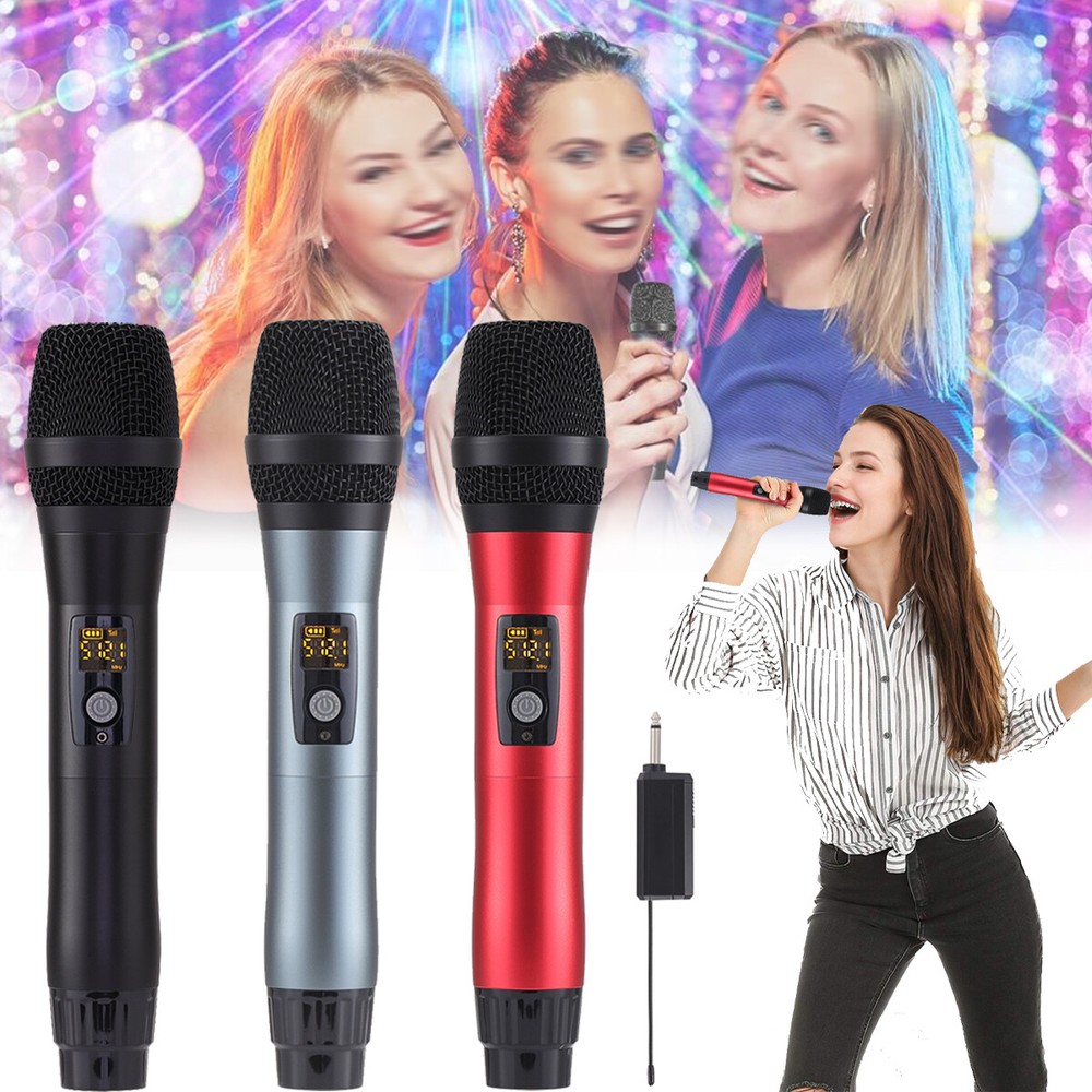 Pro UHF Wireless Mic System with Rechargeable Handheld for Karaoke Church Events MCX11