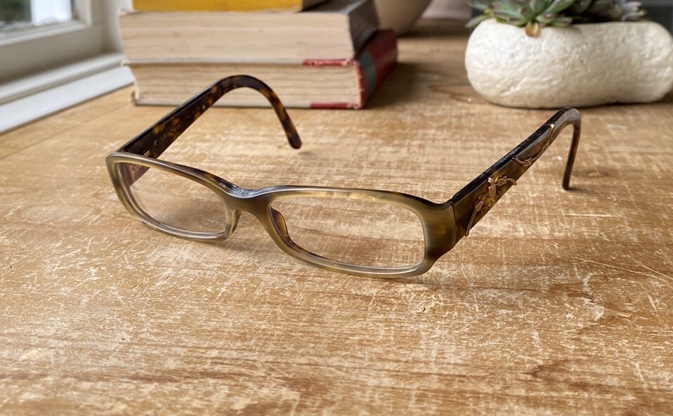 Women's PRADA VPR 15L Tortoise Designer Frames Gold Ornate Made in Italy