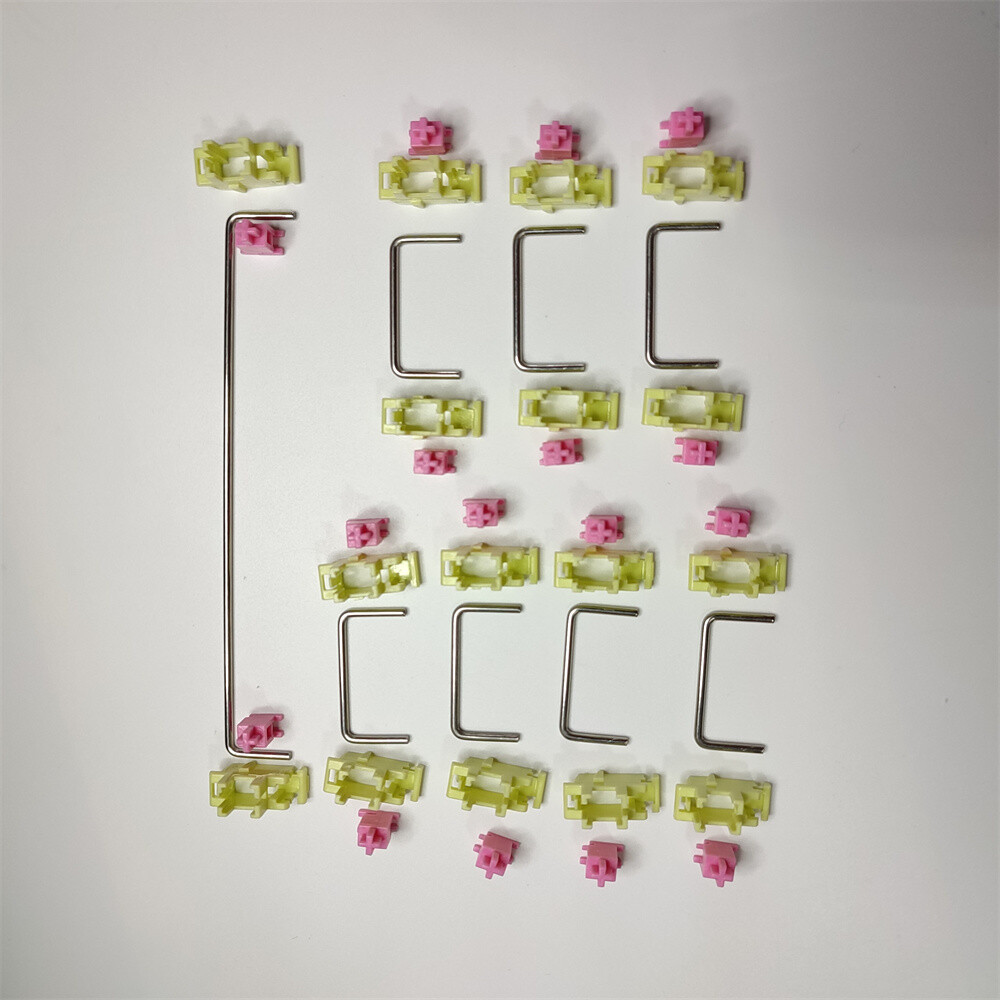 Pink Steel Plate Satellite Shaft Kit for Mechanical Keyboard Switch Keys