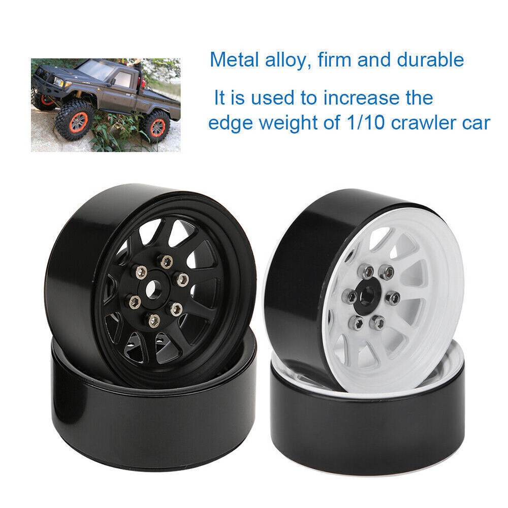 2pcs Alloy Beadlock Wheel Rims for 1/10 RC Crawler -4 Offset