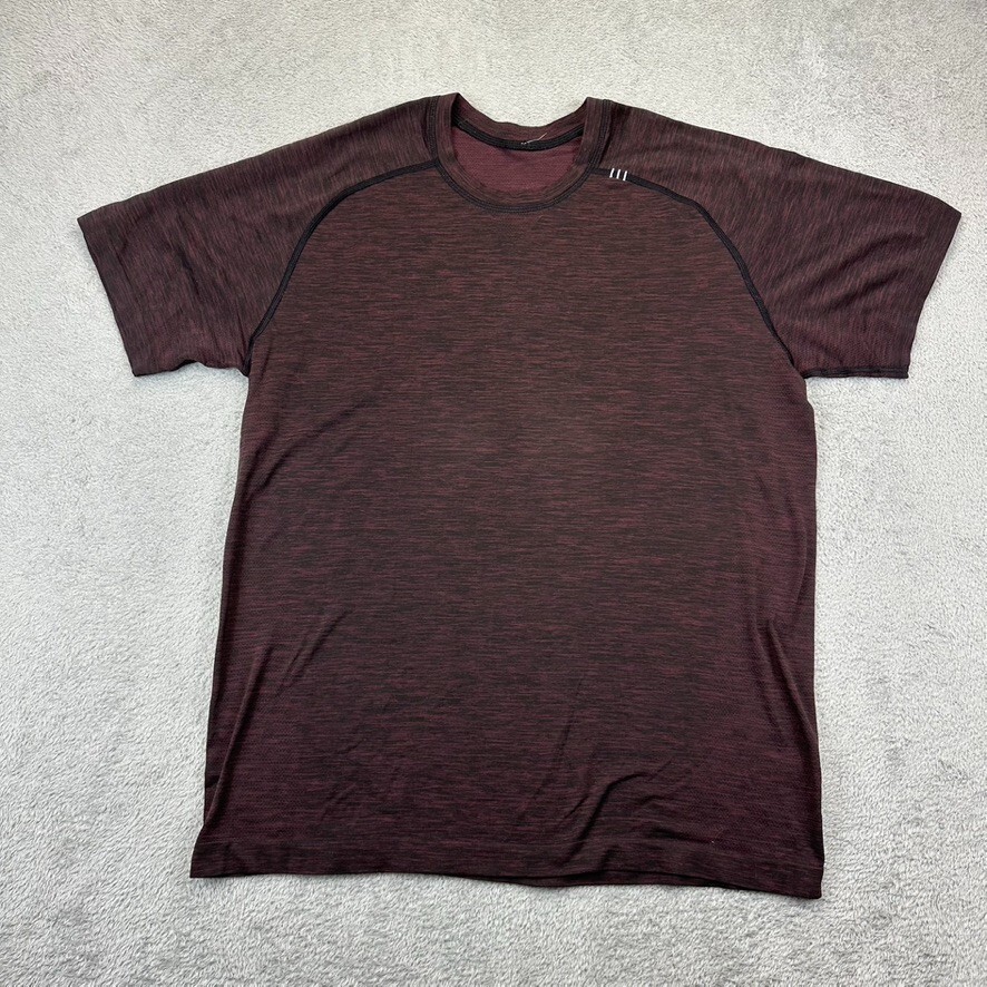 Lululemon Men's Metal Vent Tech Short Sleeve Running Shirt - Breathable, Quick-Dry Performance Tee in Heather Red