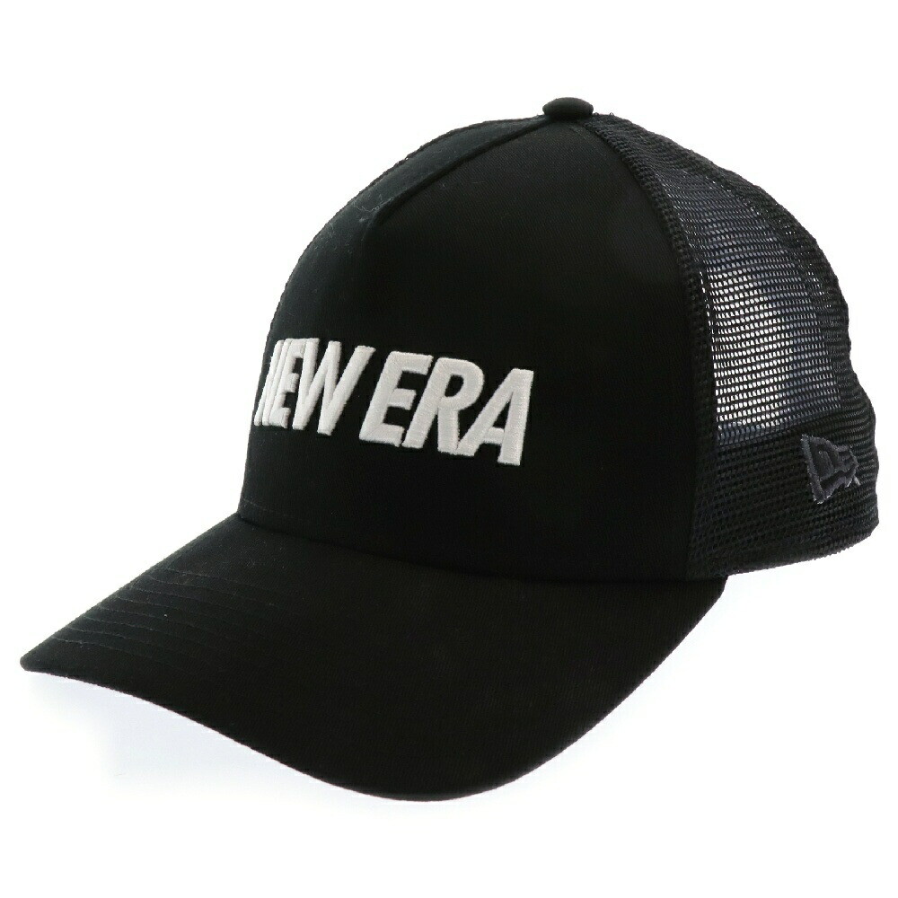 New Era Logo Embroidery Black 5-Panel Mesh Cap EG545  