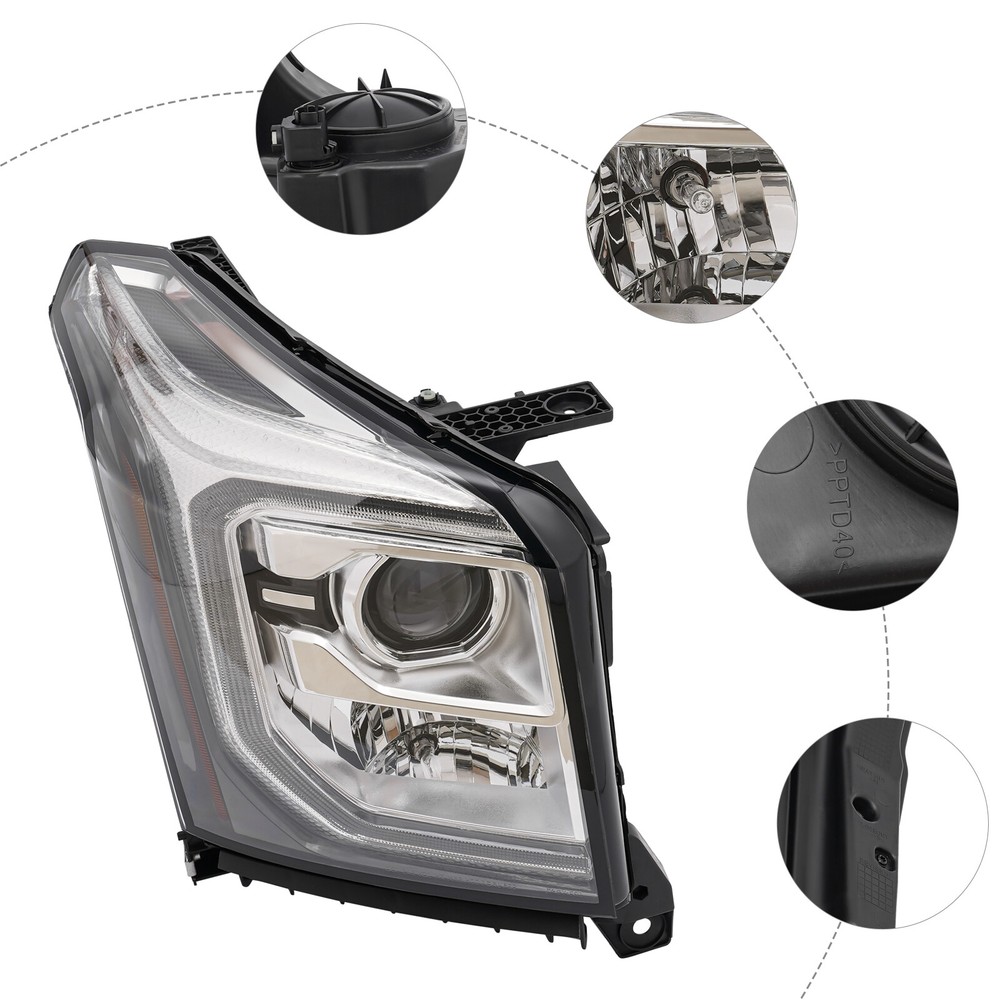 HID Headlight Headlamp For 2015-2020 GMC Yukon Passenger Side Yukon XL With Bulb