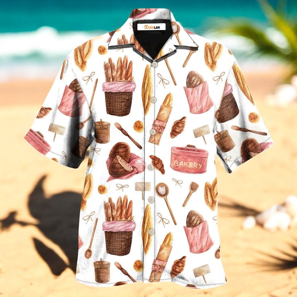 Hawaiian Bread Baking Shirt for Men Summer Short Sleeve US Size Stylish Comfortable Design
