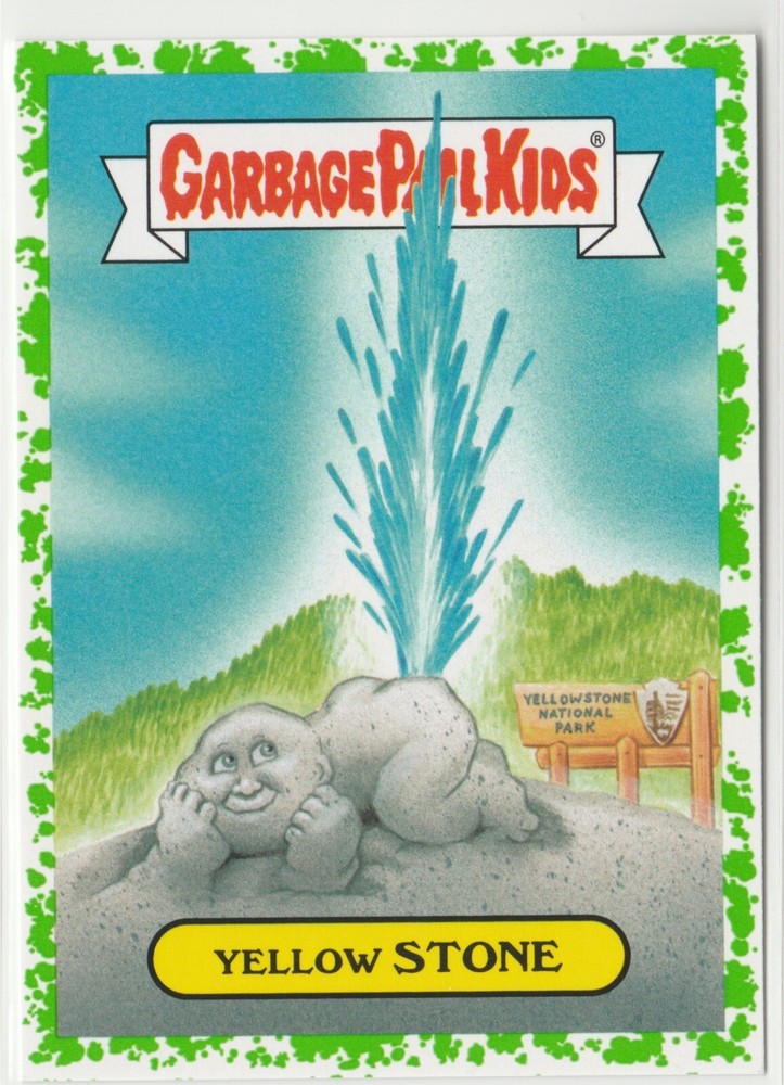 Yellow Stone GPK 2016 Green Garbage Pail Kids #17b American As Apple Pie