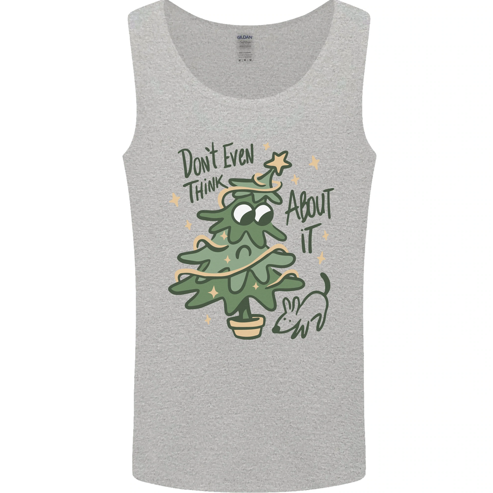 A Dog Weeing on a Christmas Tree Xmas Funny Mens Vest Tank Top