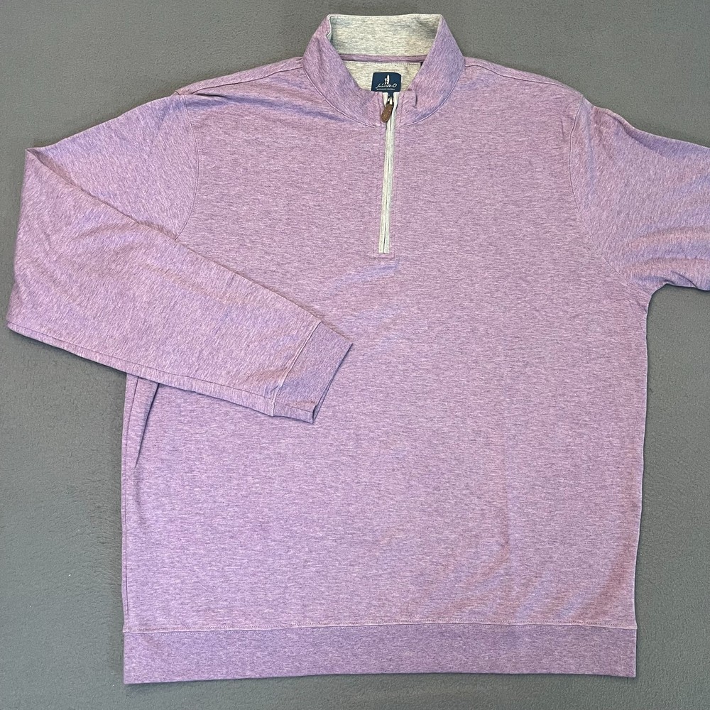 Johnnie-O Mens Sz XL Sully Quarter Zip Pullover Wrinkle Resistant Thistle Modal