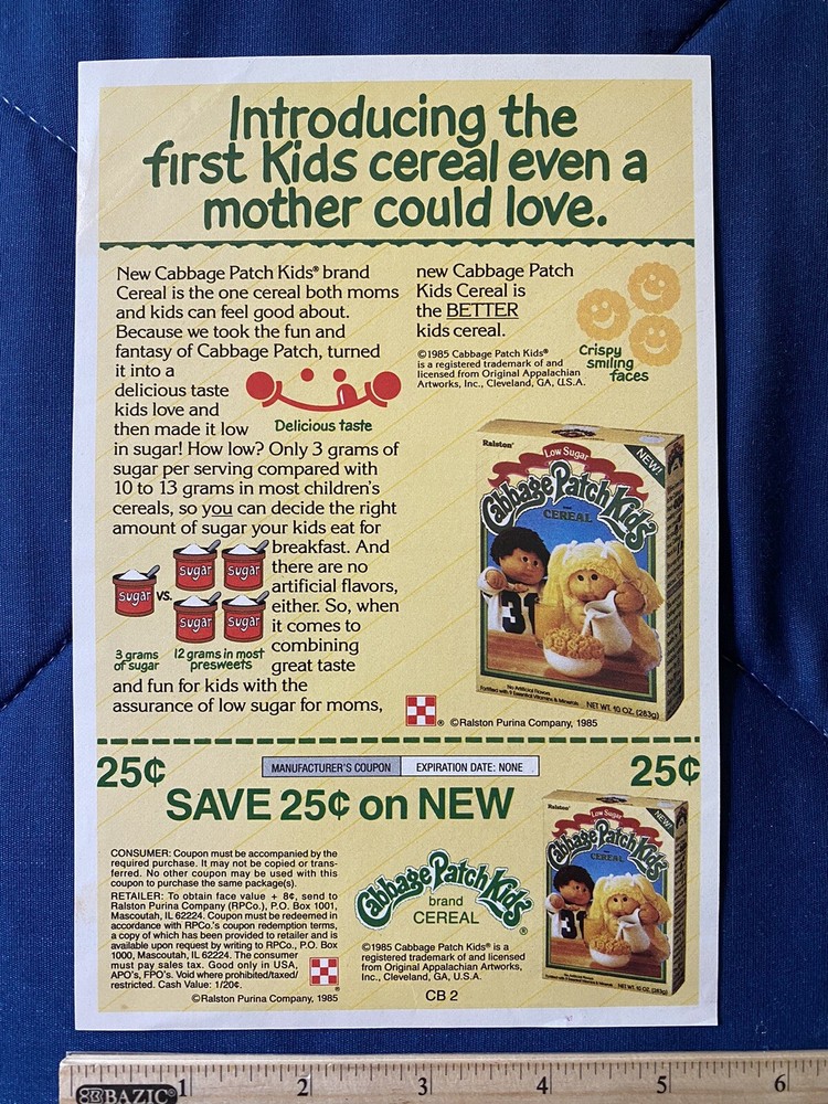 Original 1985 Cabbage Patch Kids Cereal Coupon / Flyer, Ralston Purina-image