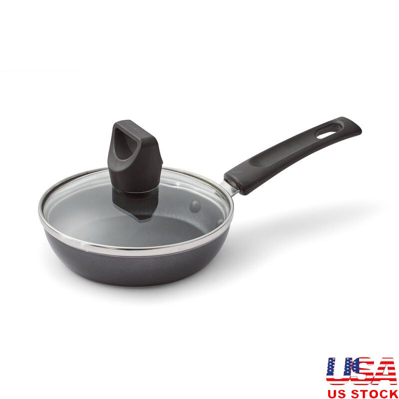 4.5 inch Easy Care Nonstick Cookware Covered One Egg Wonder Frying Pan Black