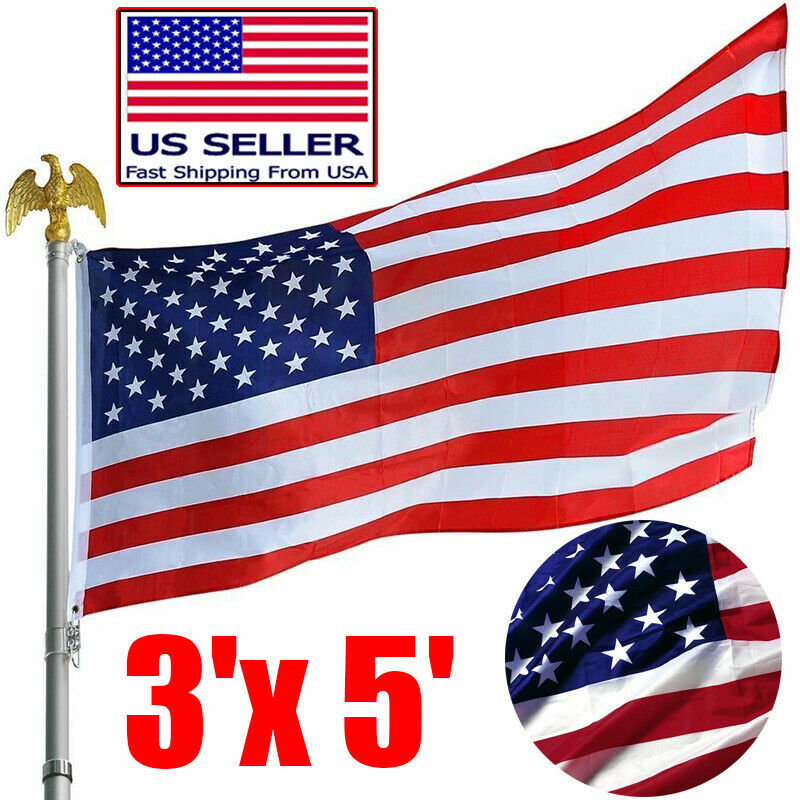 1/2/4PCS 3x5 FT US American Flag Polyester Outdoor Hanging USA Flag