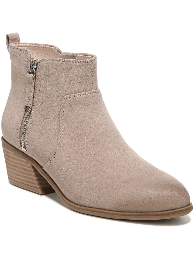 DR SCHOLLS Womens Beige Goring Lawless Almond Toe Block Heel Booties 8.5 M