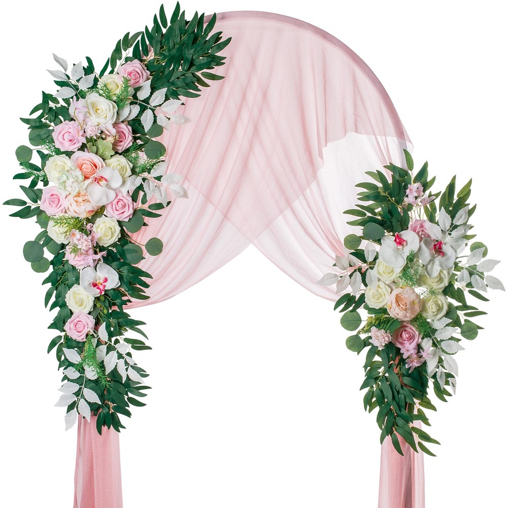 Wedding Arch Flowers, Artificial Flowers for Decoration, 2pcs Flower Swag and...