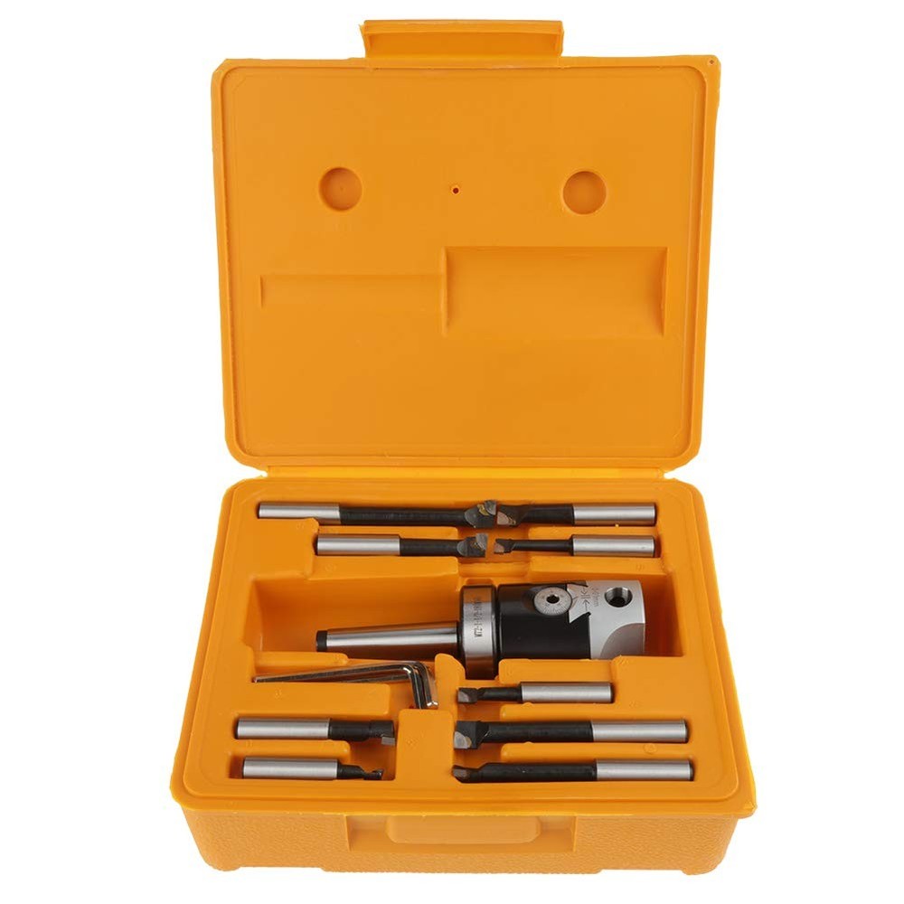 50mm Boring Head Set, 1 Set MT2 -M10 F1-12 Boring Head with 12mm Boring Bars,...