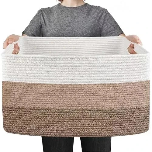 Extra Large Blanket Storage Basket, 23.6