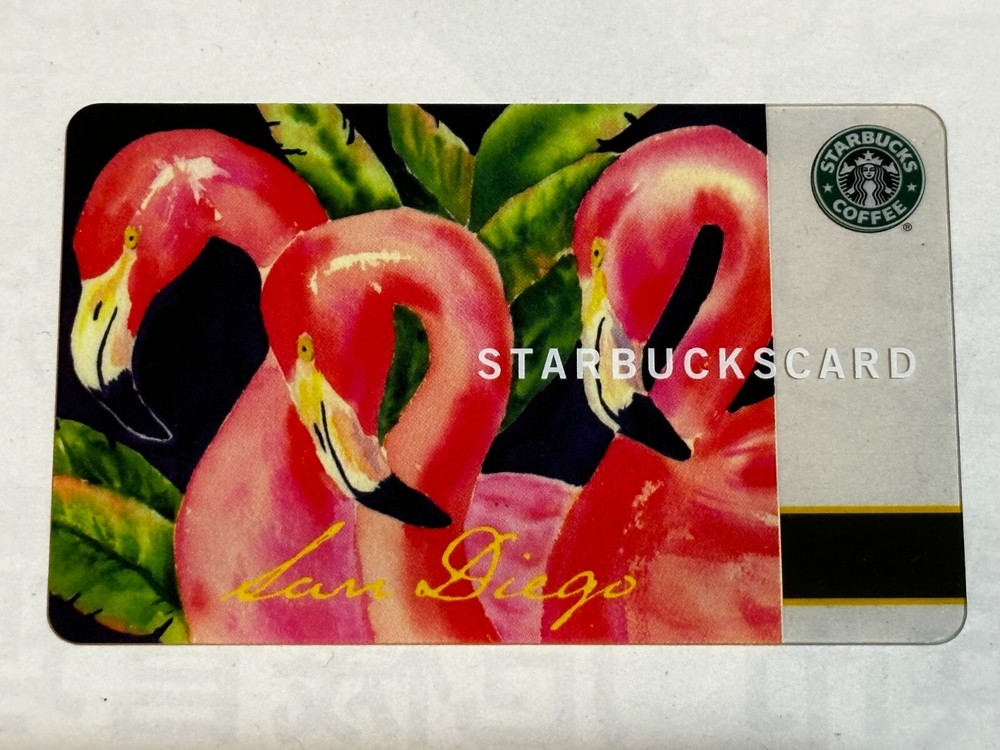 STARBUCKS CARD 2003 SAN DIEGO ZOO FLAMINGO PIN Intact VHTF