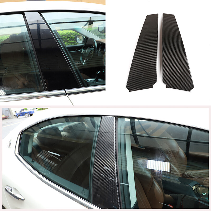 Premium Real Carbon Fiber Pillar Post Cover for Maserati Ghibli 2014-2021