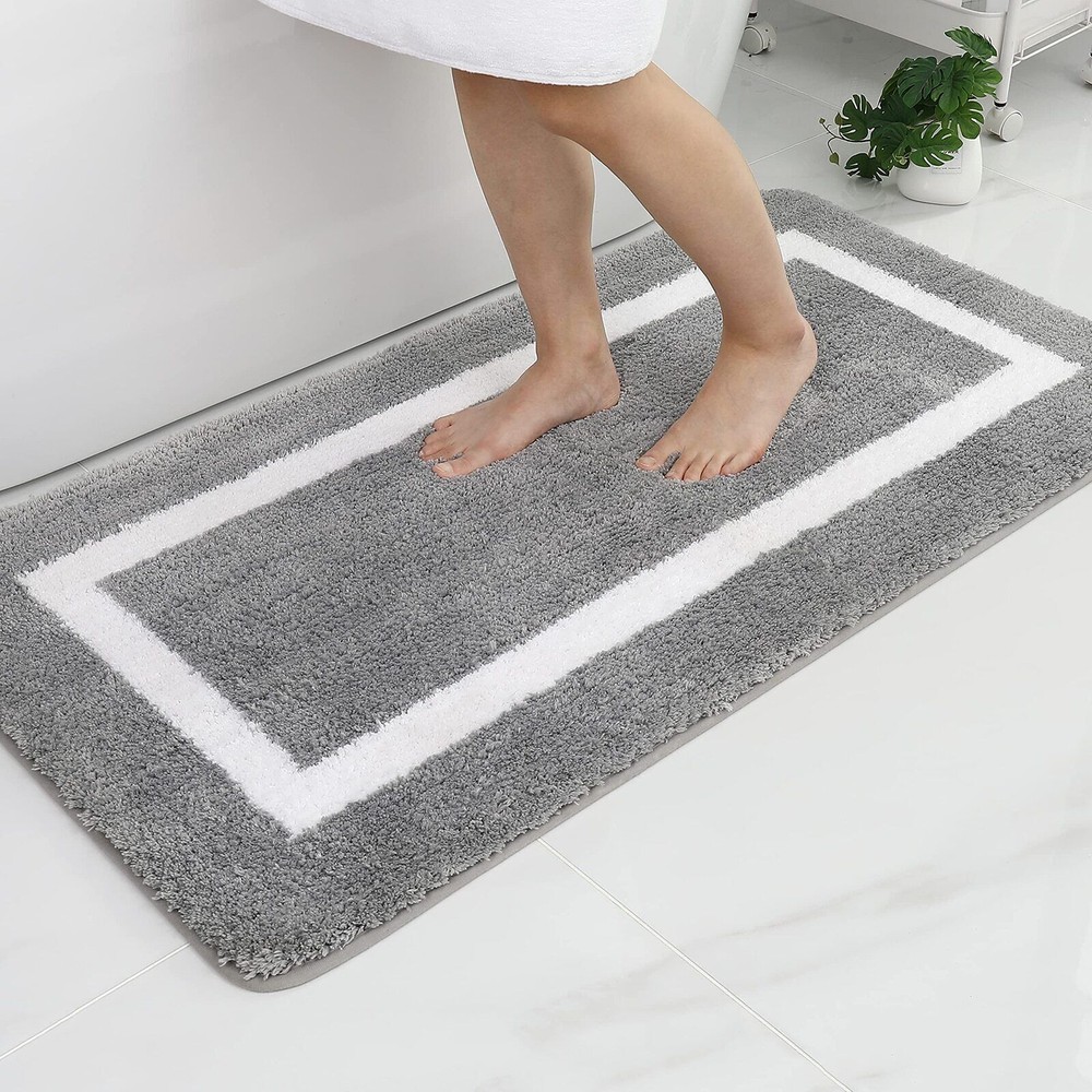 Soft Thick Absorbent Non-Slip Bath Mat for Shower or Bathroom Rug