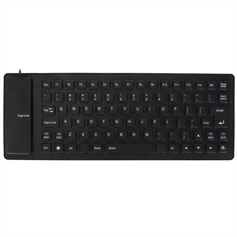 Lightweight Silent USB Wired Silicone Keyboard for PC Comfortable Portable Design