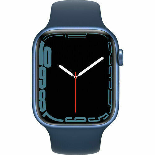 Apple Watch Series 7 45mm Graphite Stainless Steel Case with Abyss Blue Sport...