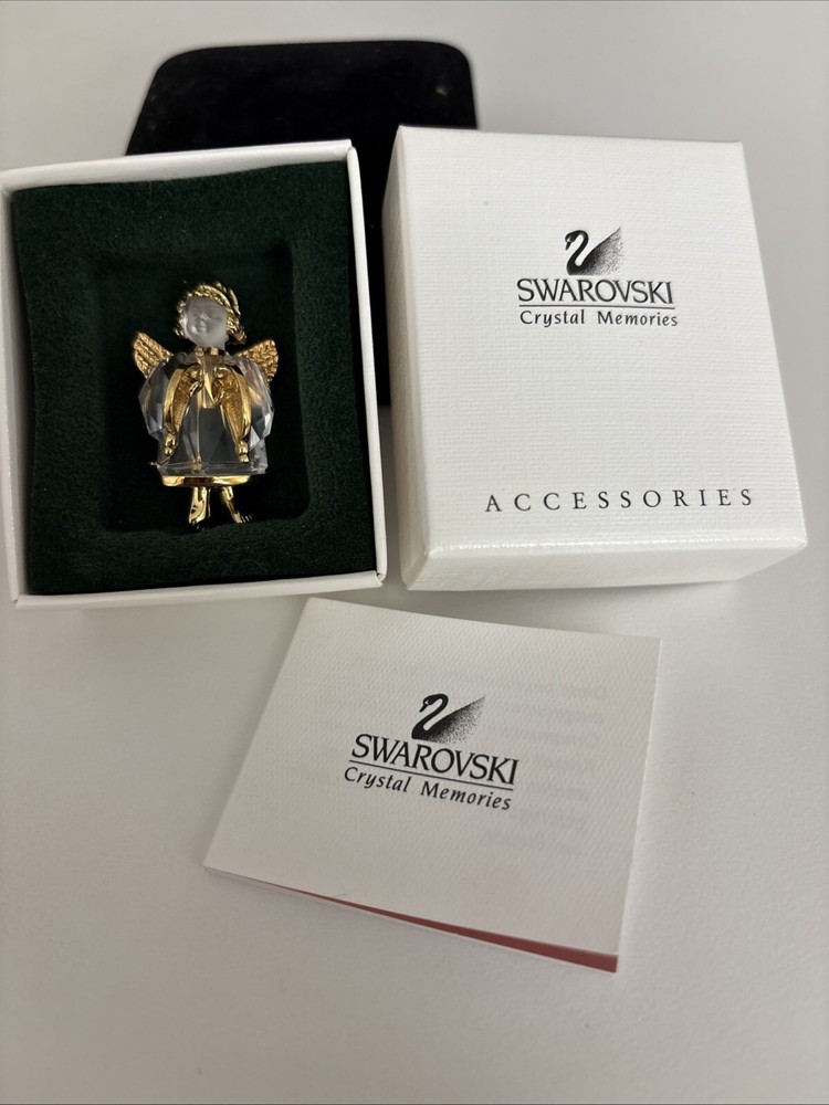 Vintage Swarovski Crystal Angel pin brooch retired