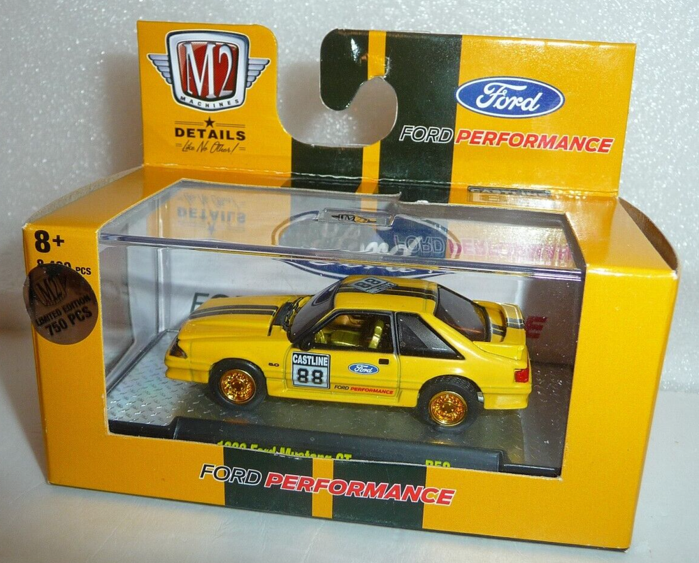 M2 Machines Gold Chase 1988 Ford Mustang GT 1:64 Diecast