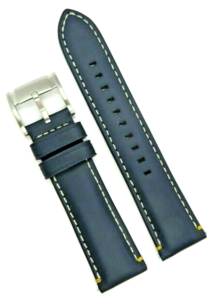 Fossil Original Replacement Leather Strap FS4925 Watch Band Blue 22 mm