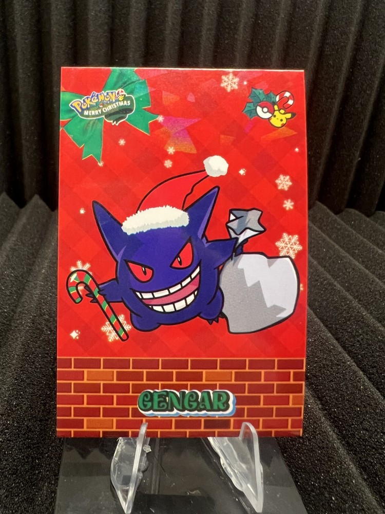 Gengar Cracked Ice Holo Pokemon Christmas Card Near Mint Condition  