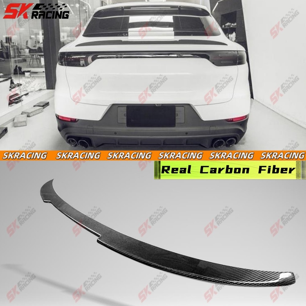 Rear Trunk Spoiler Wing Fits For Porsche Cayenne Coupe 2020-23 Real Carbon Fiber