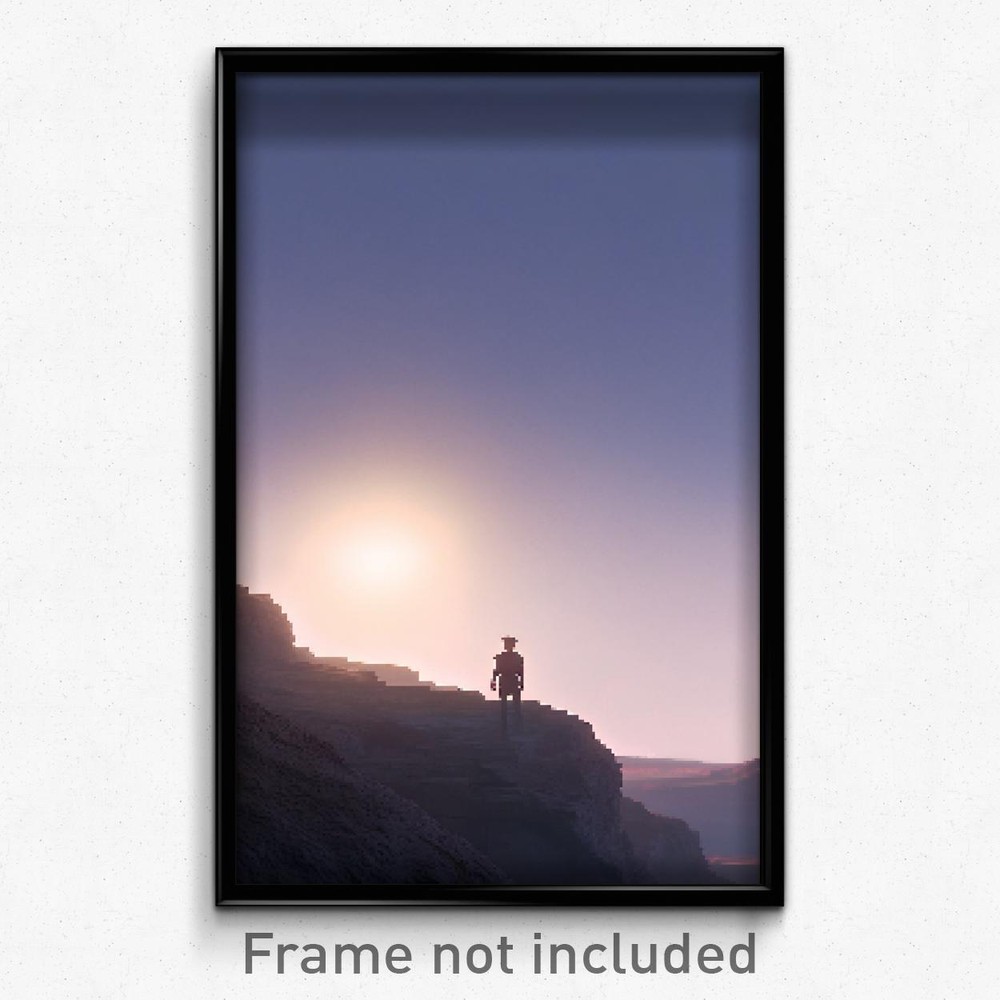 8-Bit Psychedelic Pixel Art Poster - Trippy Retro Game Print