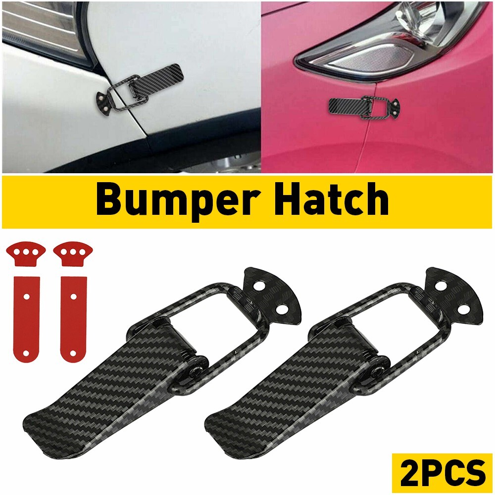 Big Size 2x Quick Release Bumper Auto Car Hatch Buckle Fasteners Black