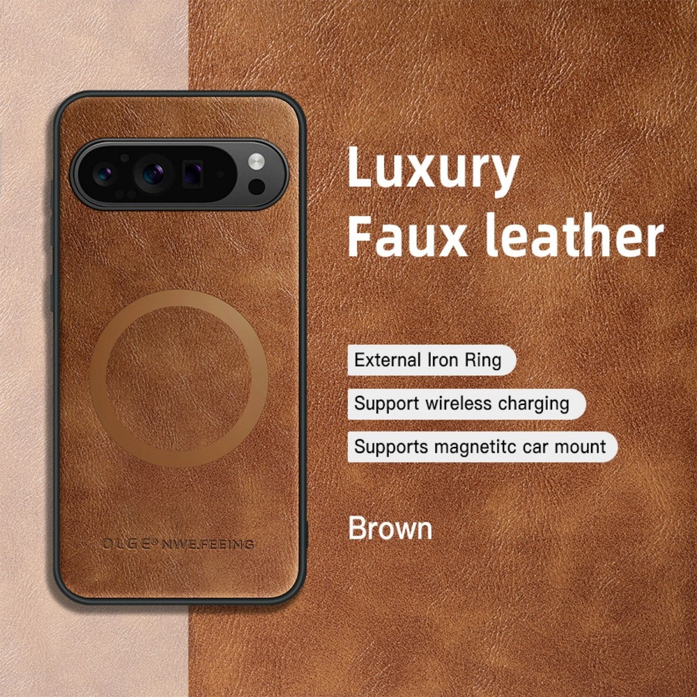For Google Pixel 9 Pro XL 9 8 7 Mag Safe Magnetic Shockproof Leather Case Cover