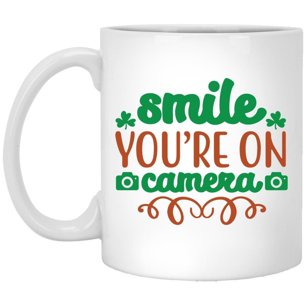 Funny Mug Smile You're On Camera Funny Coffee Mugs Gift For Dad Mom Grandma