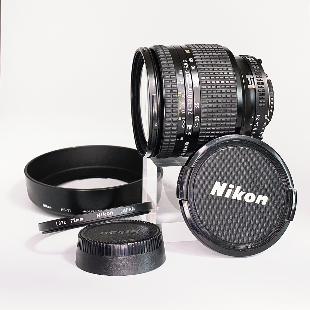 Near Mint Nikon AF Nikkor 24-120mm f/3.5-5.6D Zoom Lens with Filter & Hood Japan Import