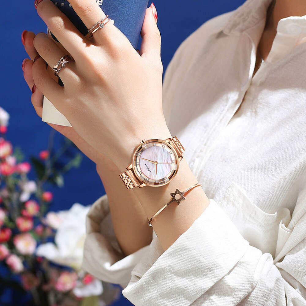Elegant Women's Rhinestone Quartz Watch with Simple Design