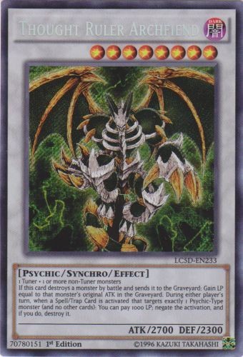Thought Ruler Archfiend LC5D-EN233 Secret Rare 1st Ed Heavily Played Yugioh Card