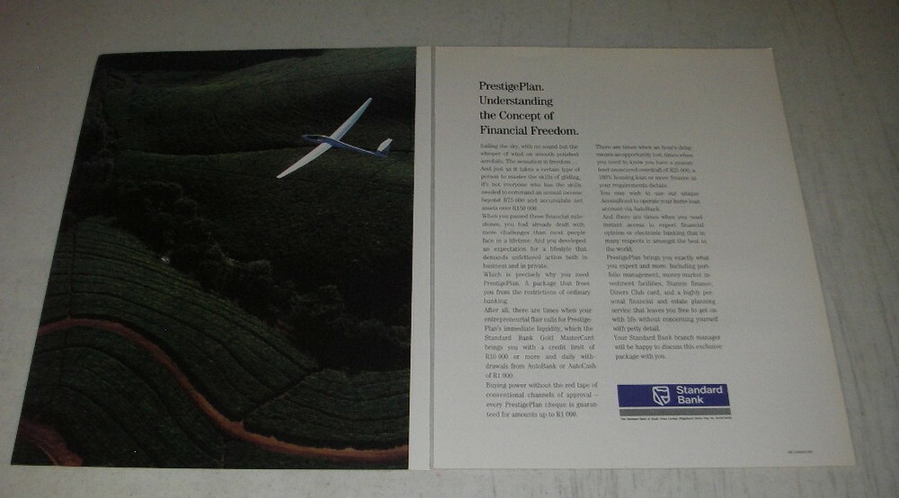 1989 Standard Bank Ad - PrestigePlan