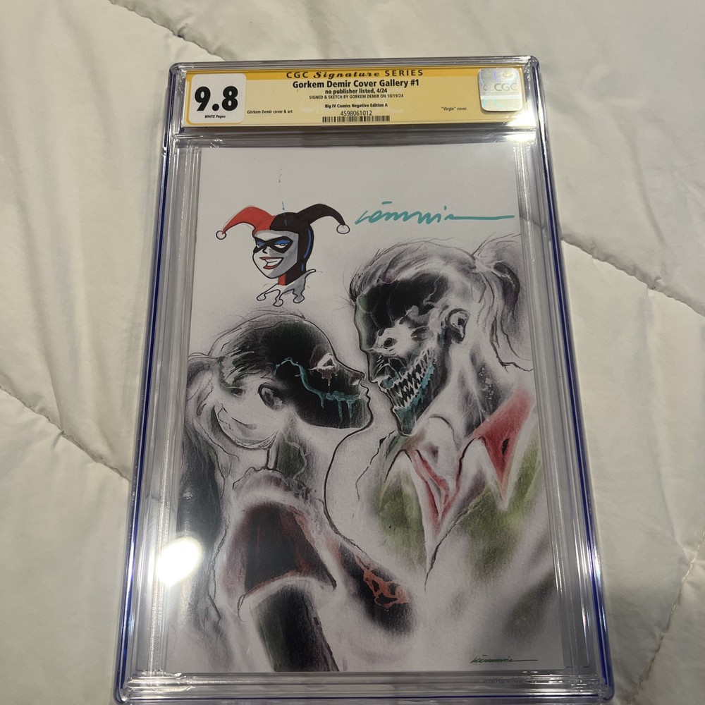 Harley Quinn & Joker Virgin Negative Space SS CGC 9.8 by Gorkem Demir Remarked