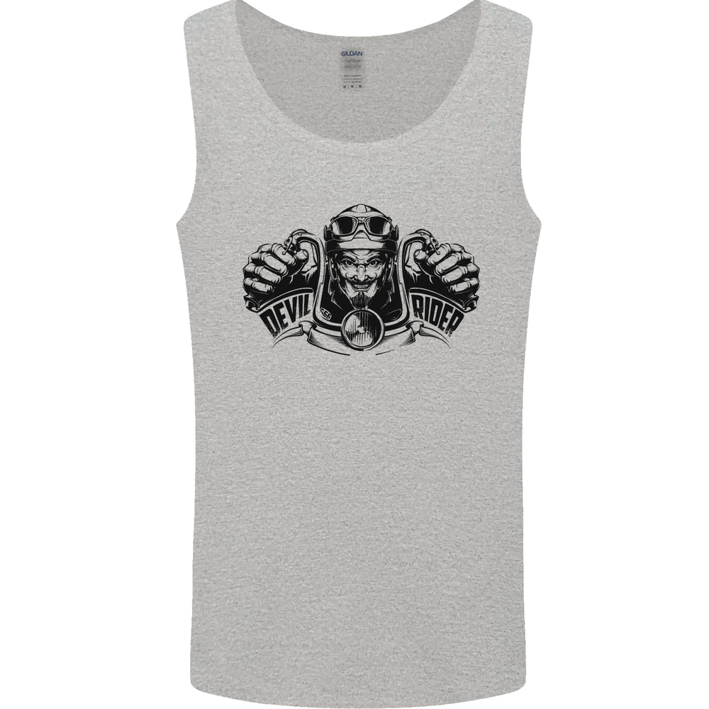 Devil Rider Motorcycle Motorbike Biker Mens Vest Tank Top